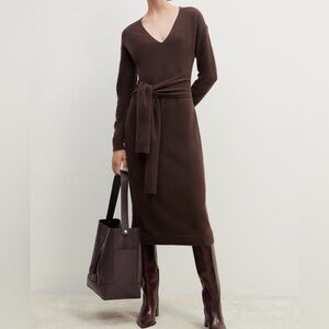 Nordstrom Chocolate Cashmere Long Sleeve Dress